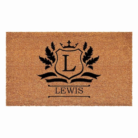 Calloway Mills Monogram Door Mat, Black, Natural, 30 in W x 48 in L 108243048L
